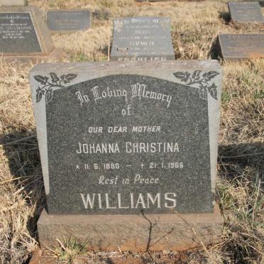 WILLIAMS Johanna Christina 1880-1966