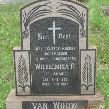 WOUW Wilhelmina P., van nee AMADIO 1863-1957