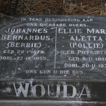 WOUDA Johannes Bernardus 1879-1955 & Ellie Maria Aletta POTGIETER 1881-1937