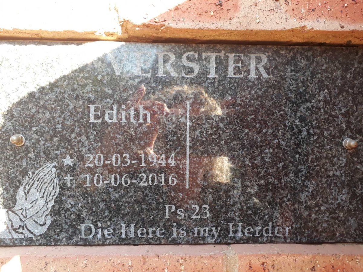 VERSTER Edith 1944-2016