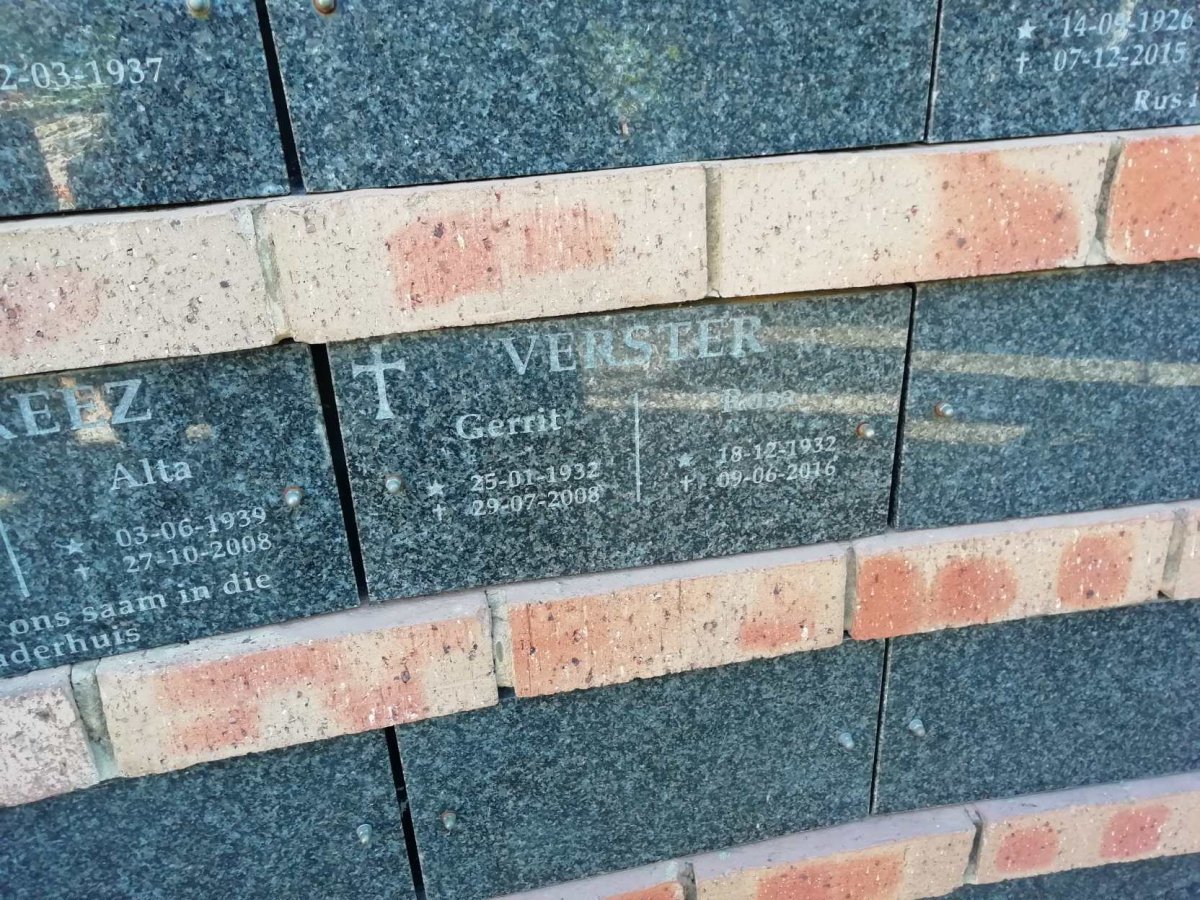 VERSTER Gerrit 1932-2008 &amp; Rose 1932-2016