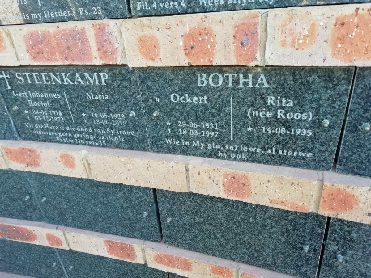 BOTHA Ockert 1931-1997 &amp; Rita ROOS 1935-