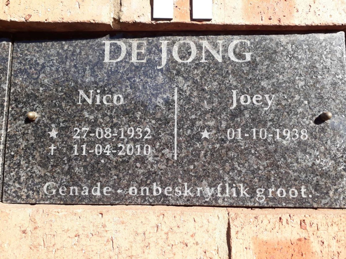JONG Nico, de 1932-2010 &amp; Joey 1938-