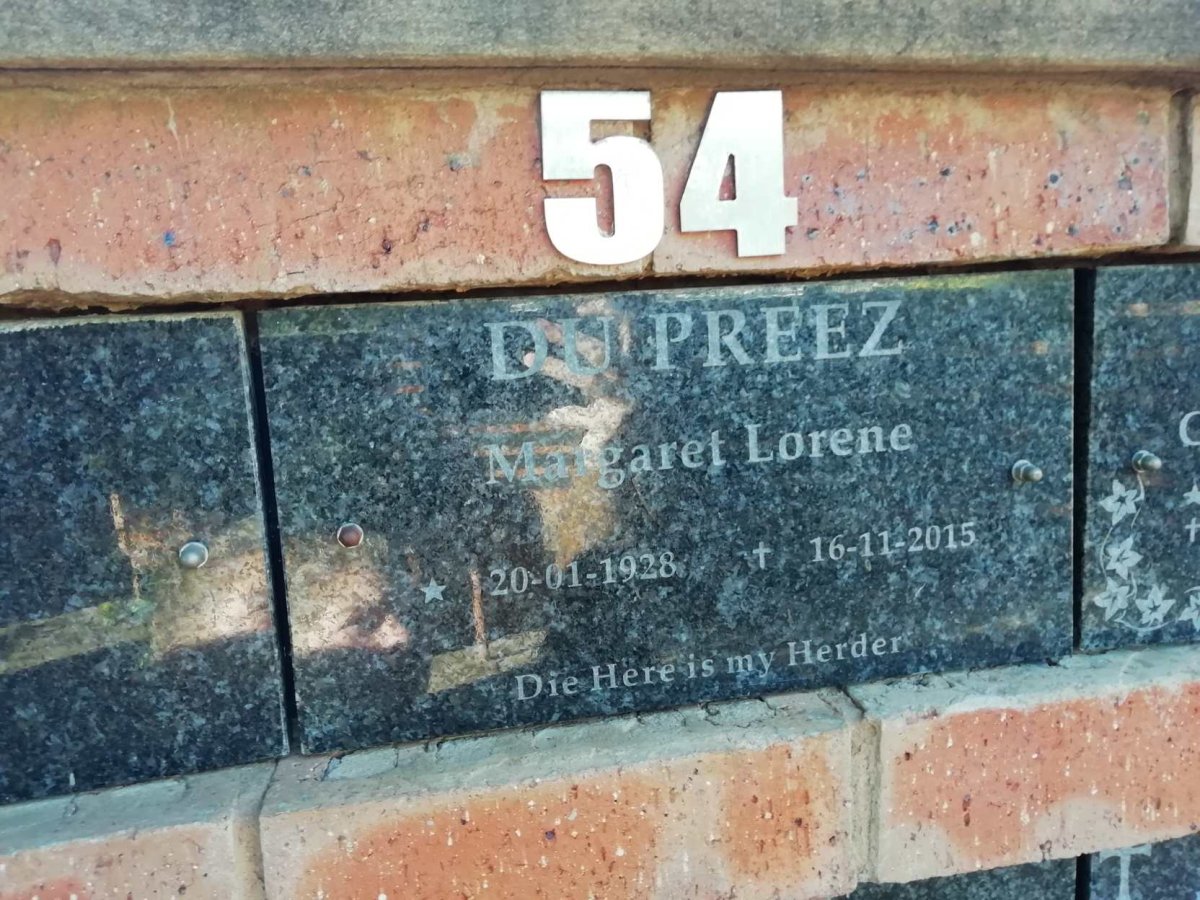PREEZ Margaret Lorene, du 1928-2015