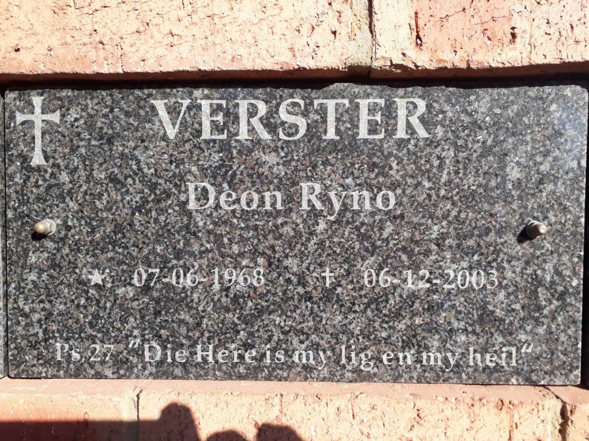 VERSTER Deon Ryno 1968-2003