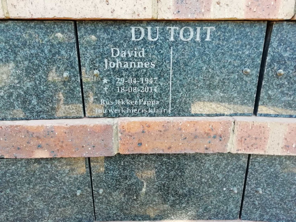 TOIT David Johannes, du 1947-2014