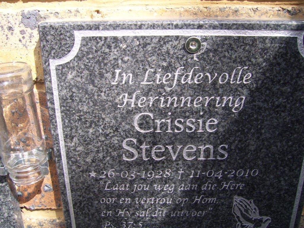 STEVENS Crissie 1928-2010