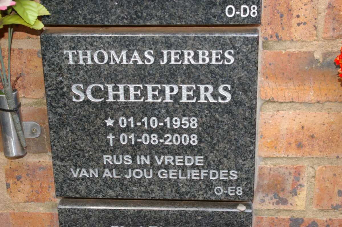 SCHEEPERS Thomas Jerbes 1958-2008