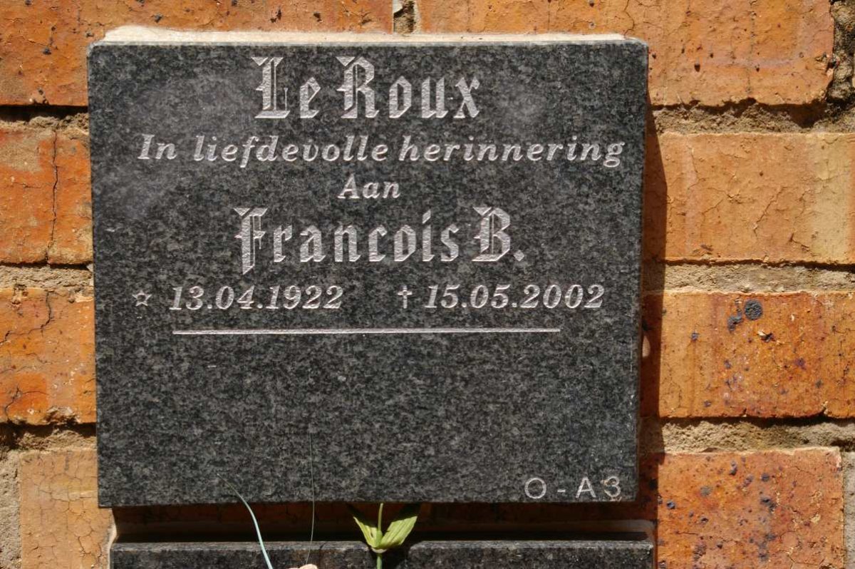 ROUX Francois B., le 1922-2002
