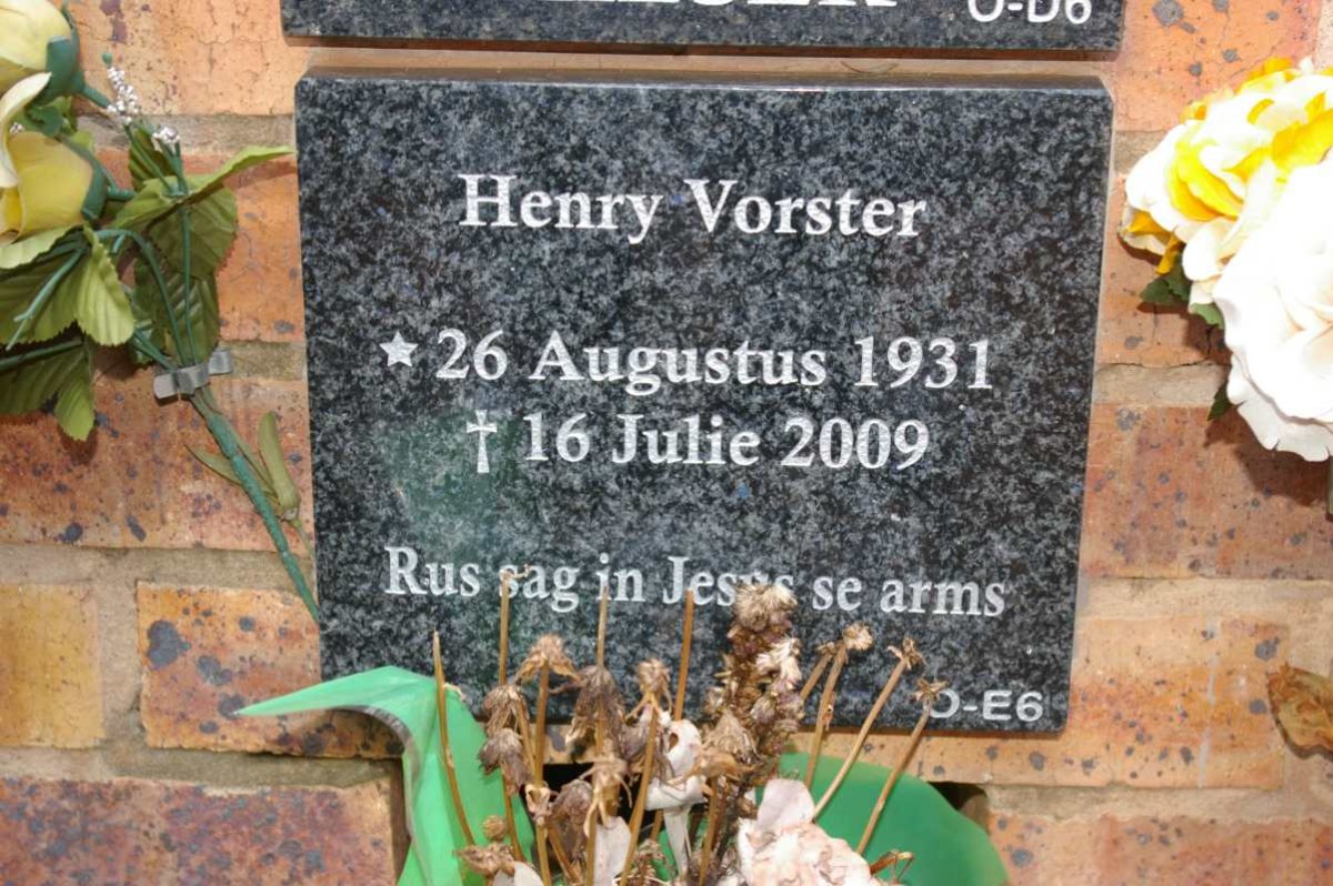 VORSTER Henry 1931-2009