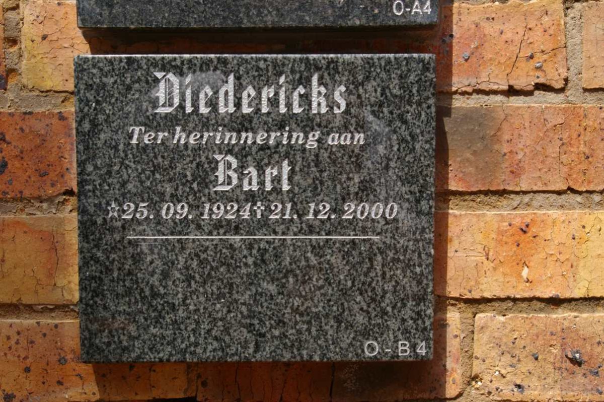 DIEDERICKS Bart 1924-2000