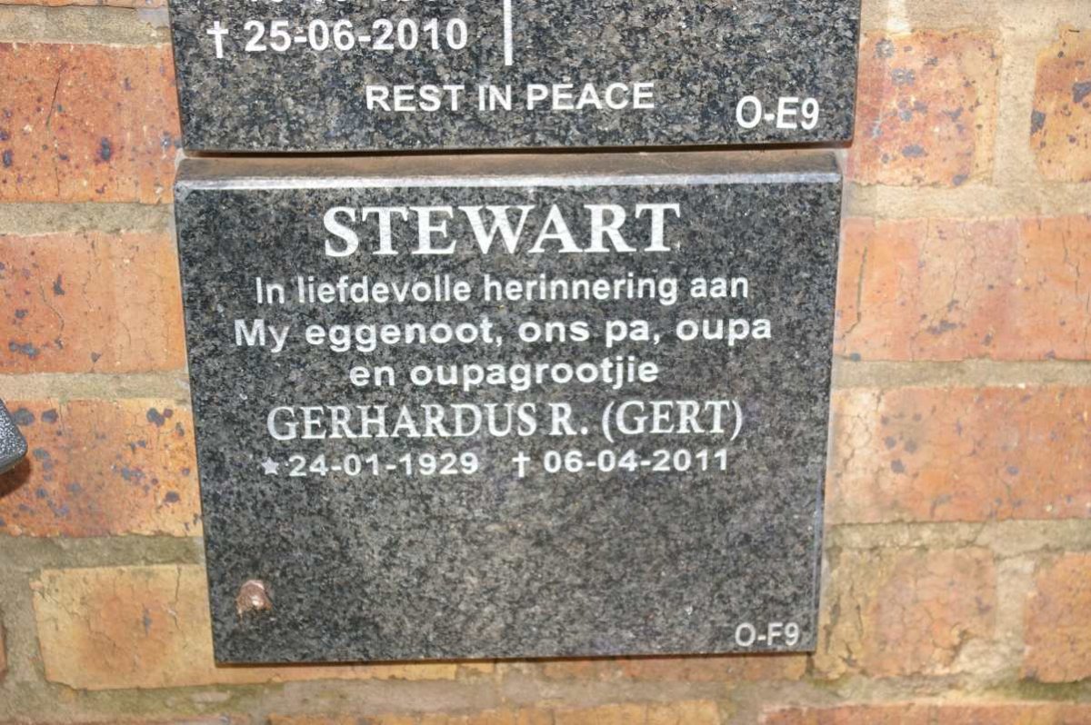 STEWART Gerhardus R. 1929-2011