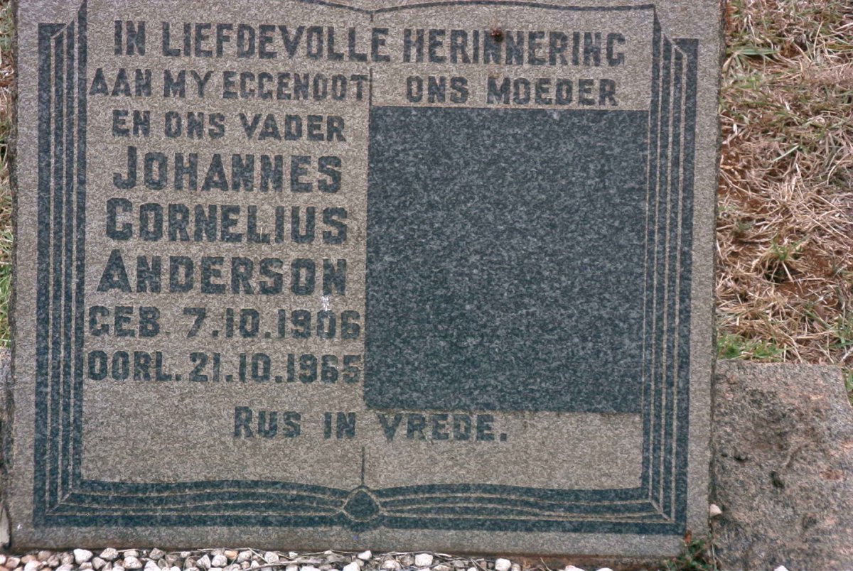 ANDERSON Johannes Cornelius 1906-1965