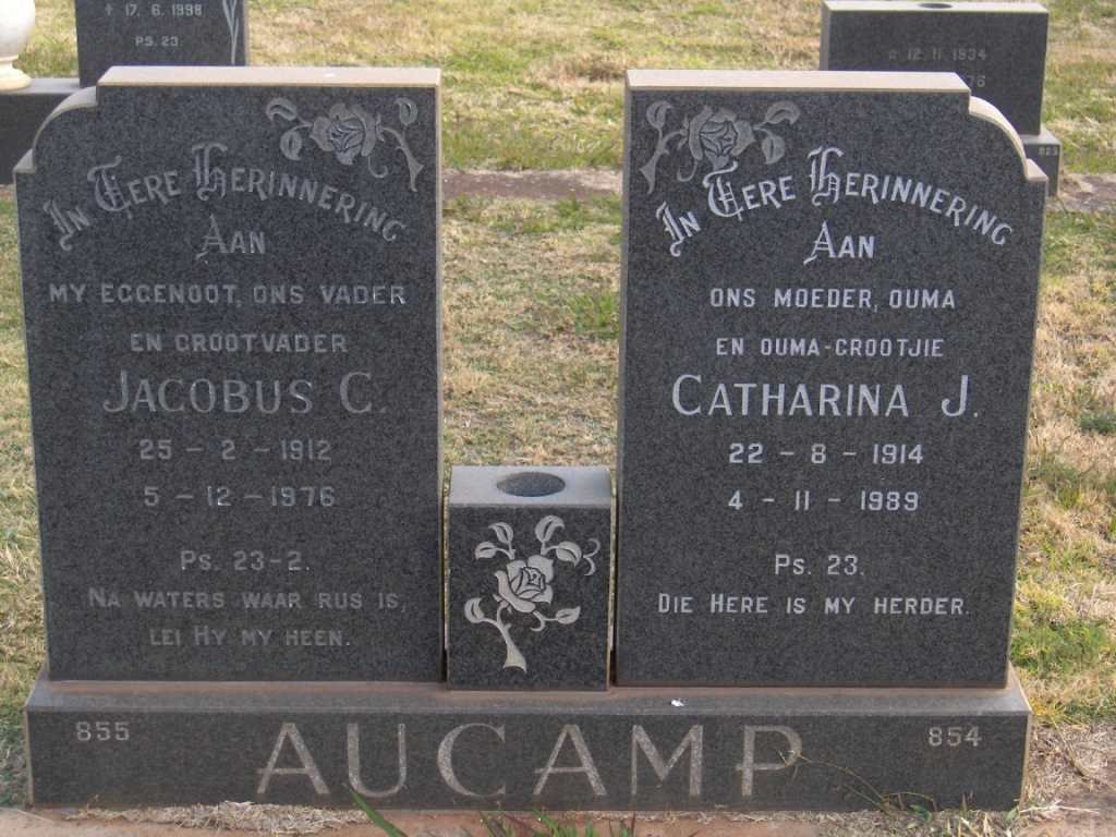 AUCAMP Jacobus C. 1912-1976 &amp; Catharina J. 1914-1989