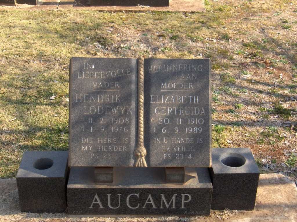 AUCAMP Hendrik Lodewyk 1908-1976 &amp; Elizabeth Gertruida 1910-1989