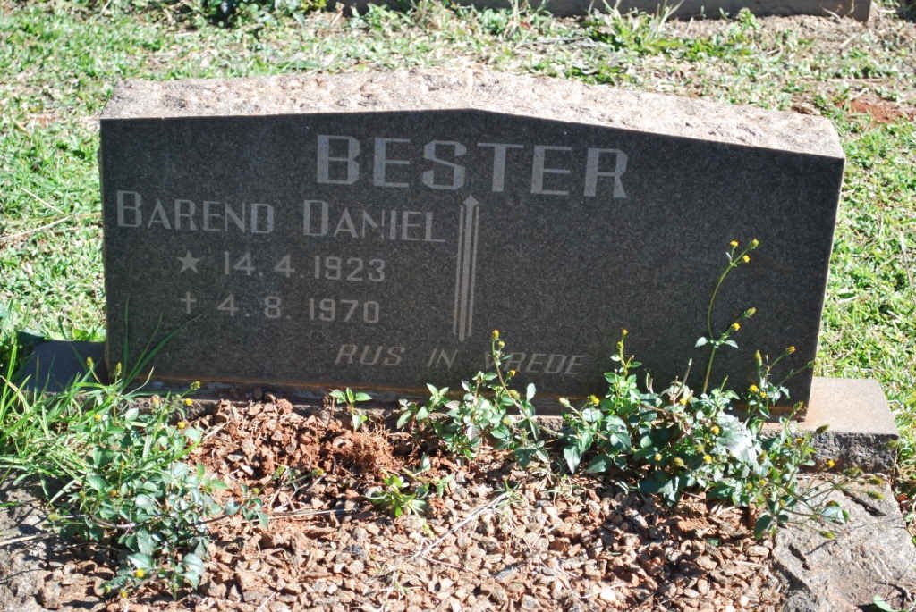 BESTER Barend Daniel 1923-1970