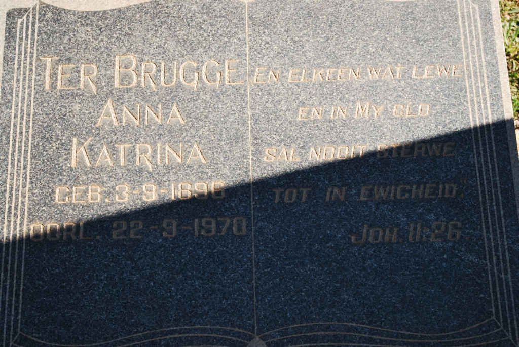 BRUGGE Anna Katrina, ter 1896-1970
