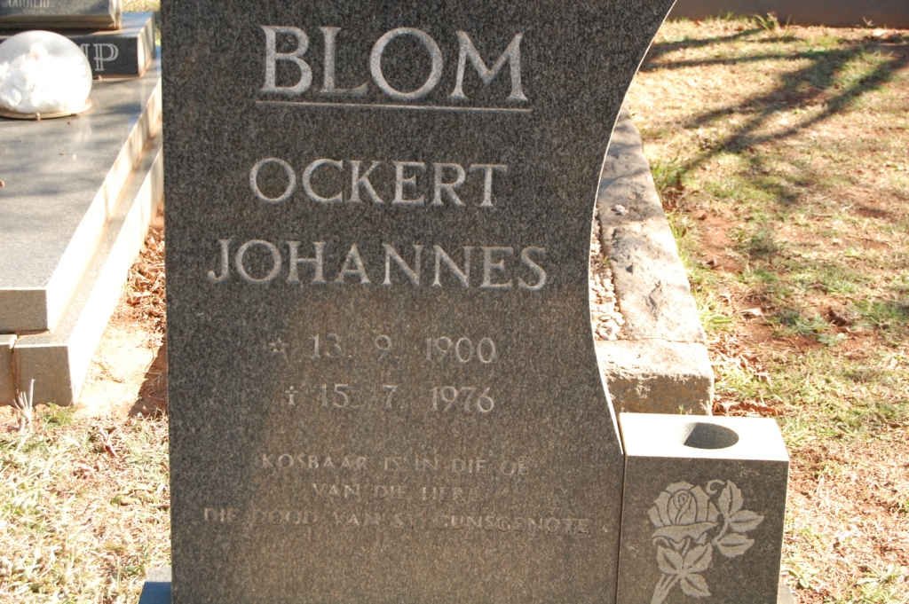 BLOM Ockert Johannes 1900-1976