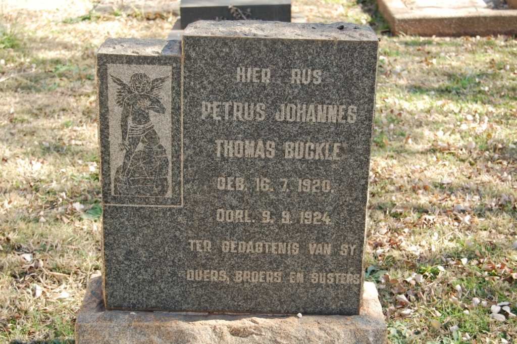 BUCKLE Petrus Johannes Thomas 1920-1924