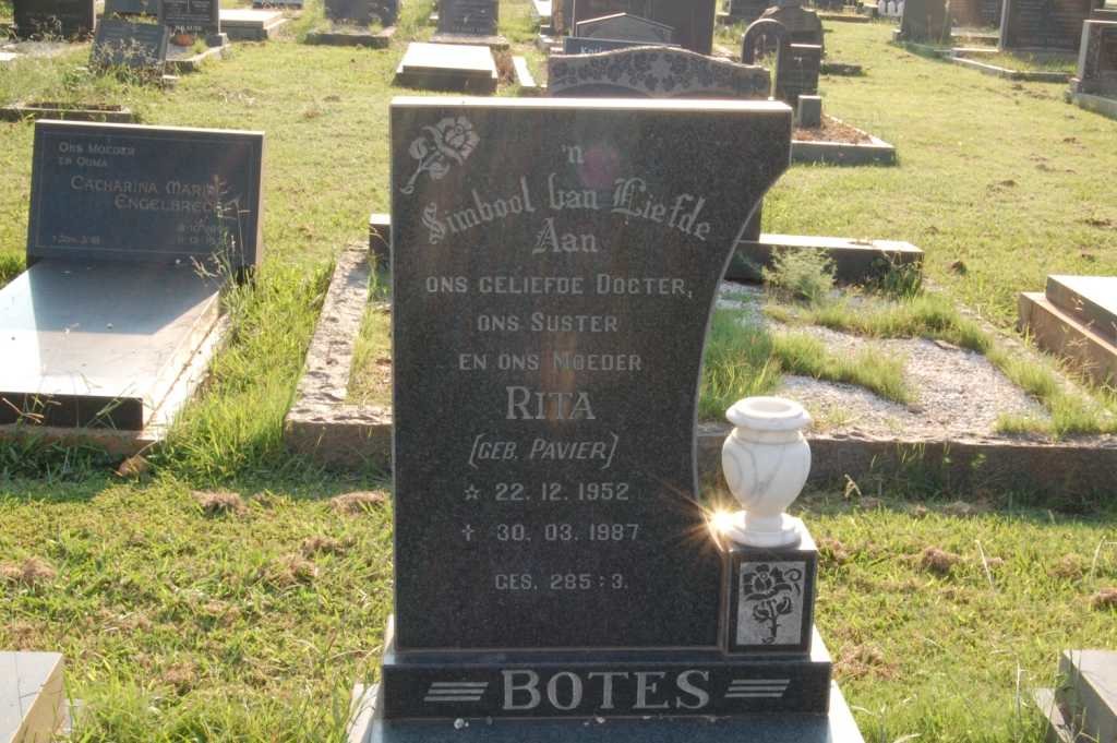 BOTES Rita nee PAVIER 1952-1987