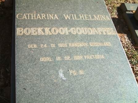 BOEKKOOI-GOUDAPPEL Catharina Wilhelmina 1905-1982