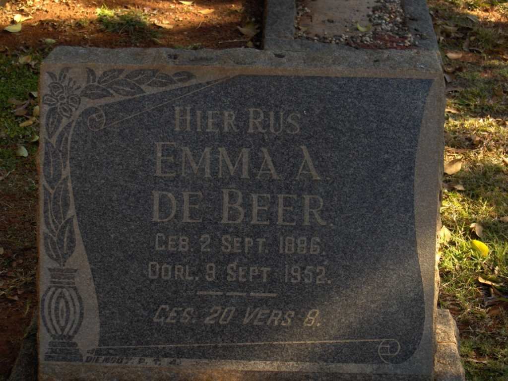 BEER Emma A., de 1886-1952