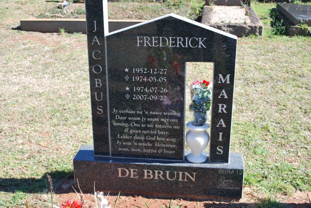 BRUIN Jacobus, de 1952-1974 :: MARAIS Frederick 1974-2007