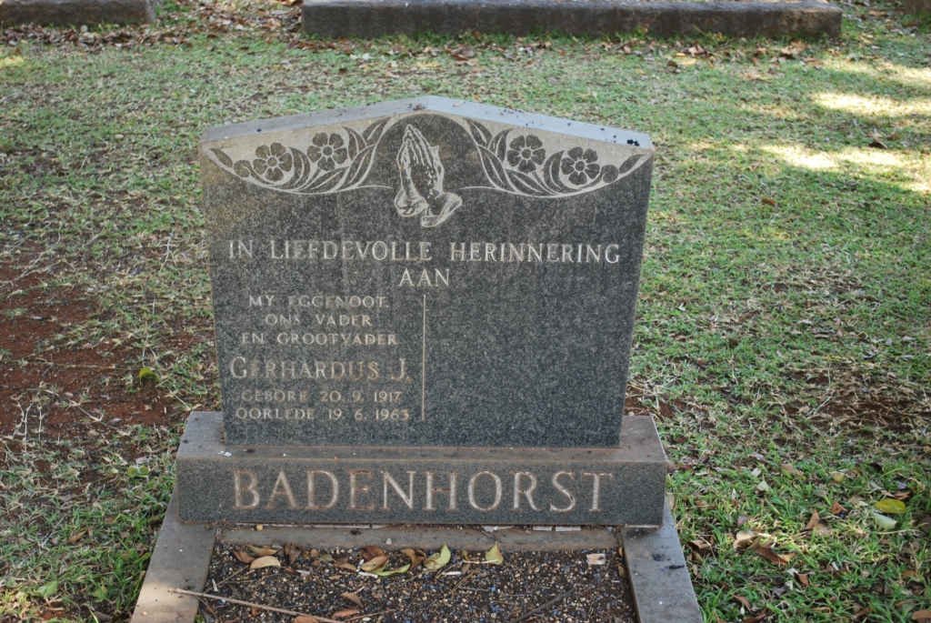BADENHORST Gerhardus J. 1917-1963