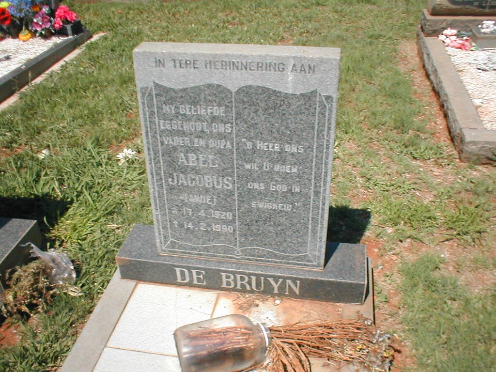 BRUYN Abel Jacobus, de 1920-1990