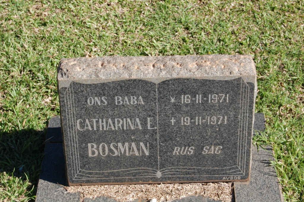 BOSMAN Catharina E. 1971-1971