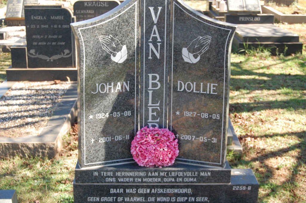BLERK Johan, van 1924-2001 &amp; Dollie 1927-2007