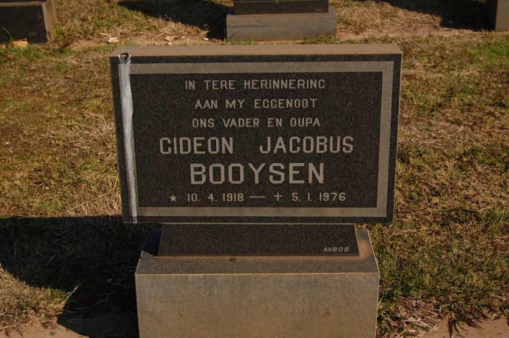 BOOYSEN Gert Jacobus 1918-1976