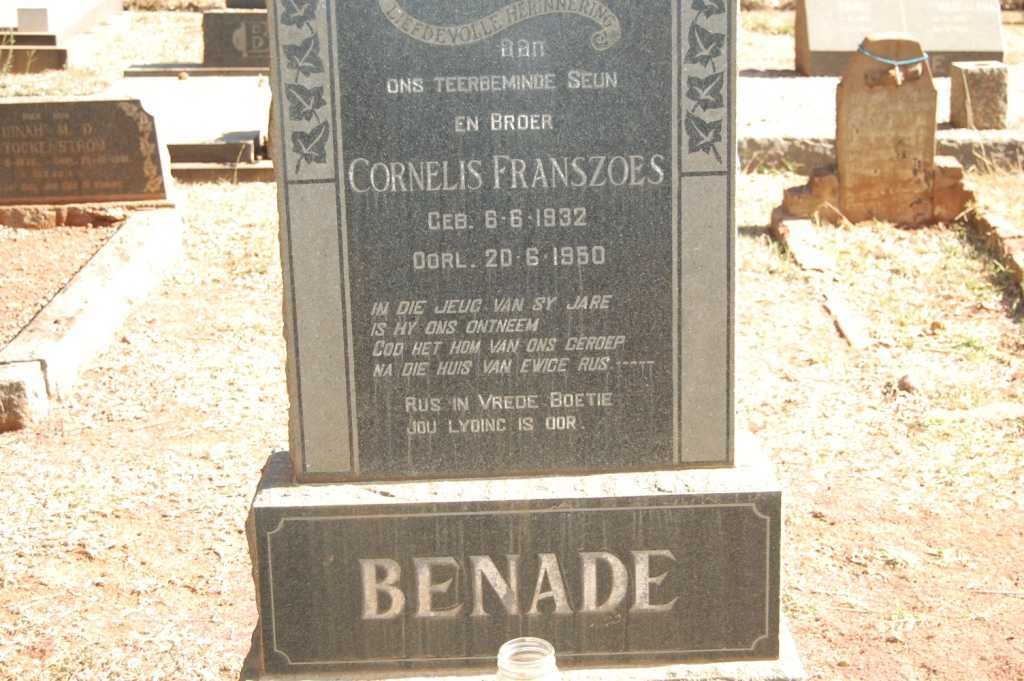 BENADE Cornelis Franszoes 1932-1950