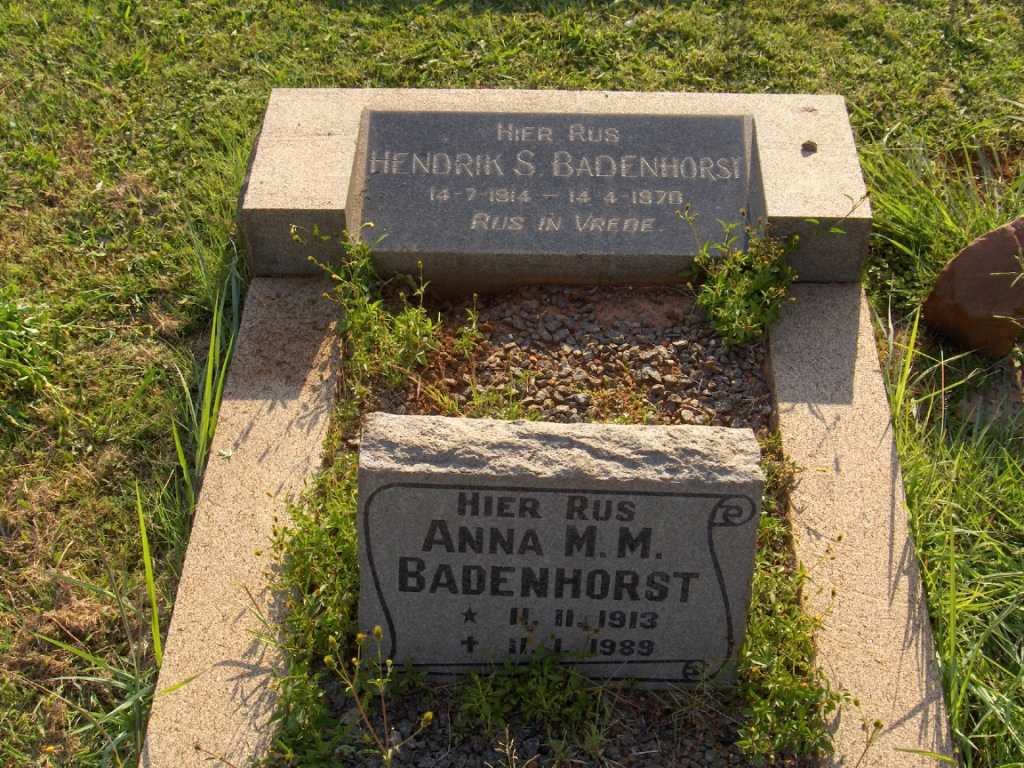 BADENHORST Hendrik S. 1914-1970 &amp; Anna M.M. 1913-1989