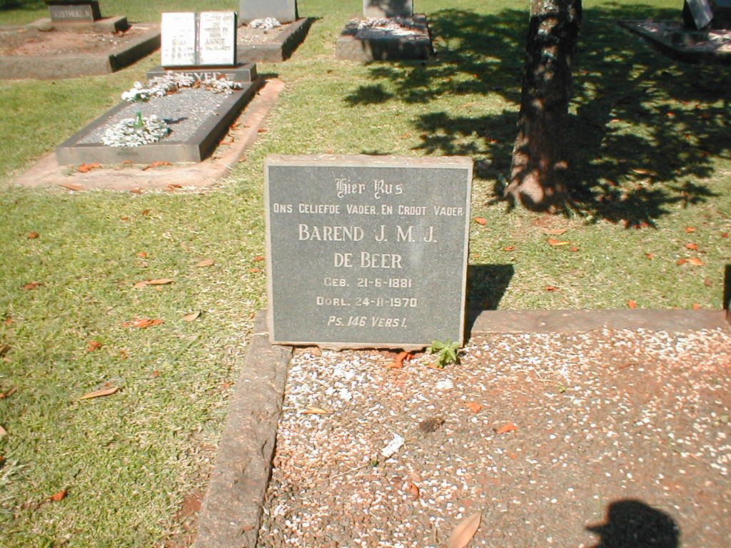 BEER Barend J.M.J., de 1881-1970