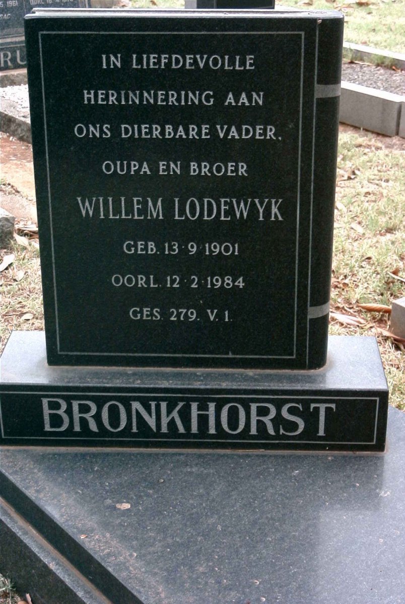 BRONKHORST Willem Lodewyk 1901-1984
