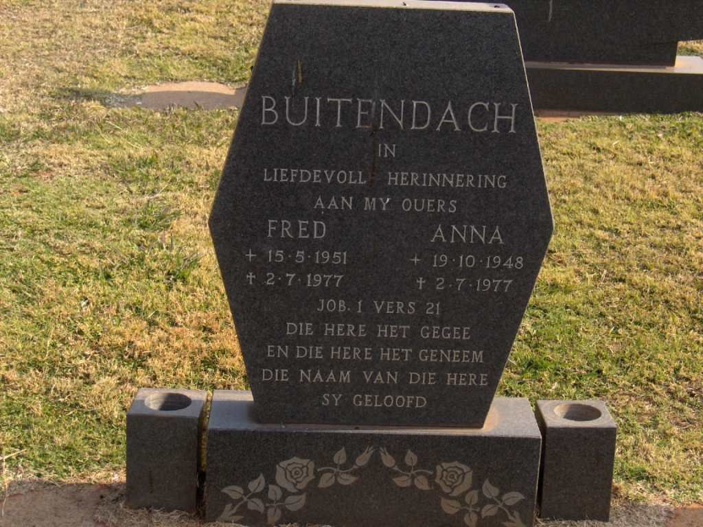 BUITENDACH Fred 1951-1977 &amp; Anna 1948-1977