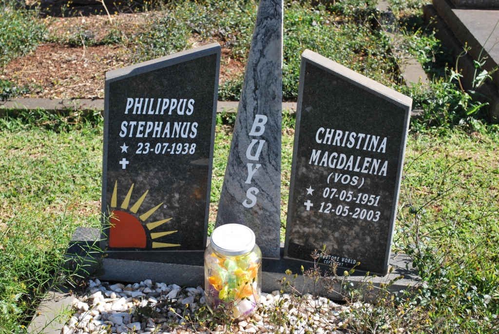 BUYS Philippus Stephanus 1938- &amp; Christina Magdalena VOS 1951-2003