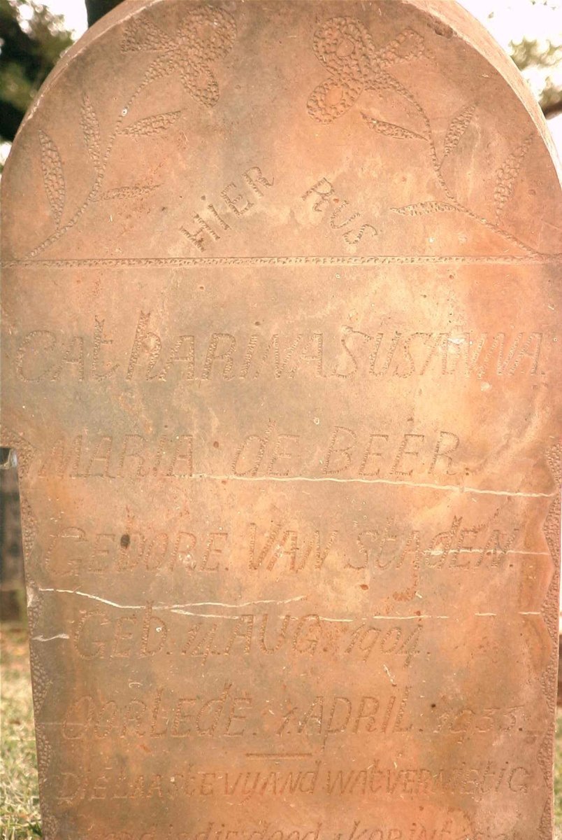 BEER Catharina Susanna Maria, de nee VAN STADEN 1904-1933