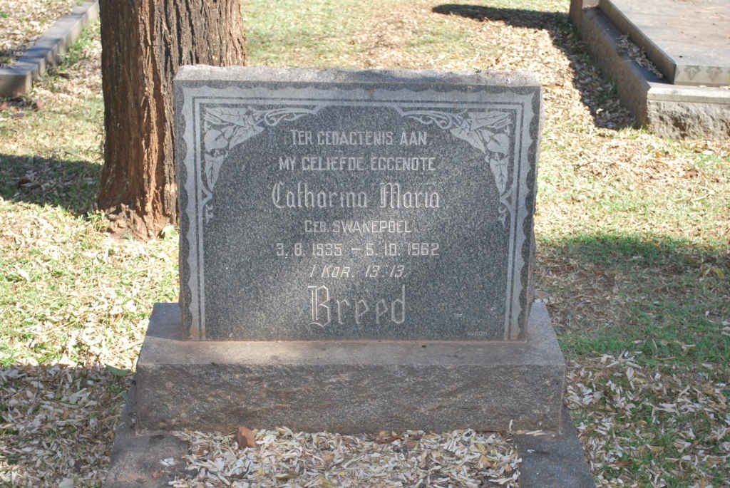 BREED Catharina Maria nee SWANEPOEL 1935-1962