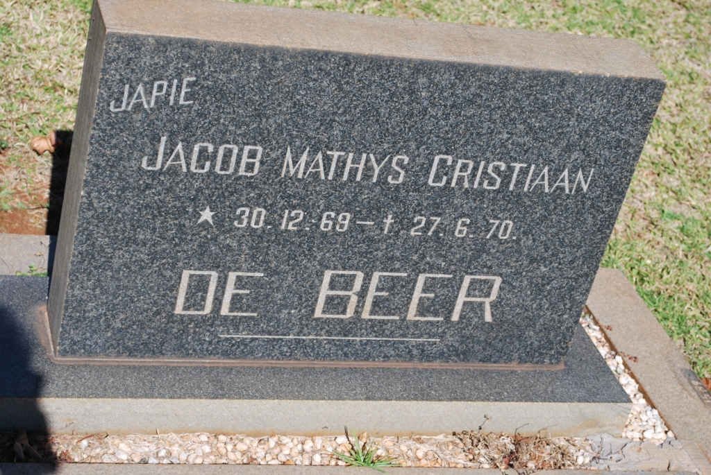 BEER Jacob Mathys Christiaan, de 1969-1970