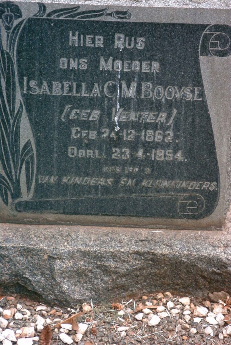 BOOYSE Isabella C.M. nee VENTER 1862-1954