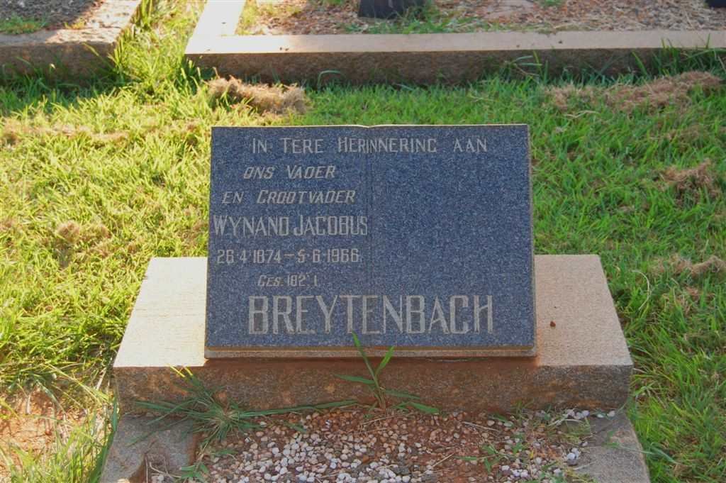 BREYTENBACH Wynand Jacobus 1874-1966