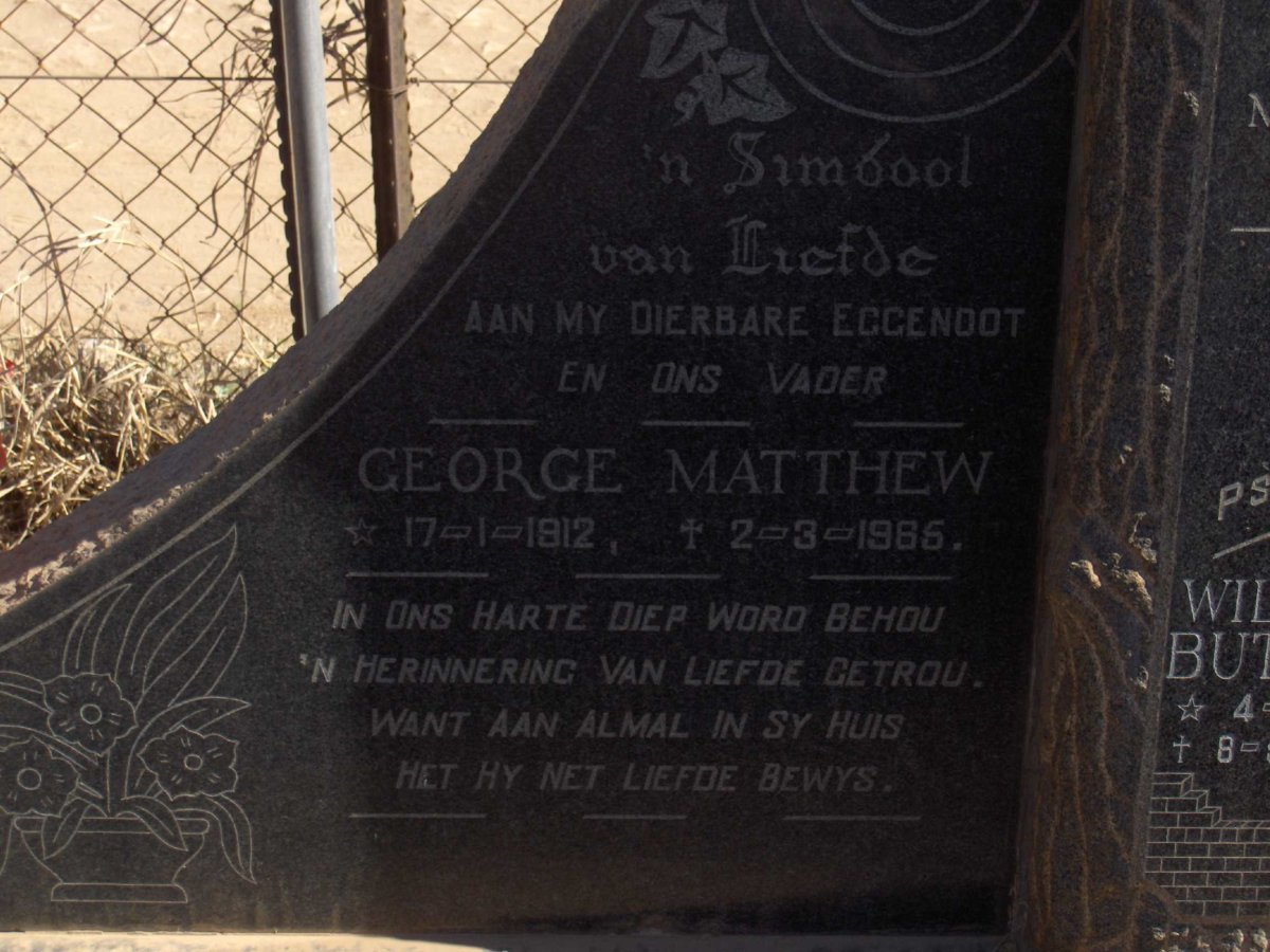 BUTLER George Matthew 1912-1965  :: BUTLER William 1935-2000
