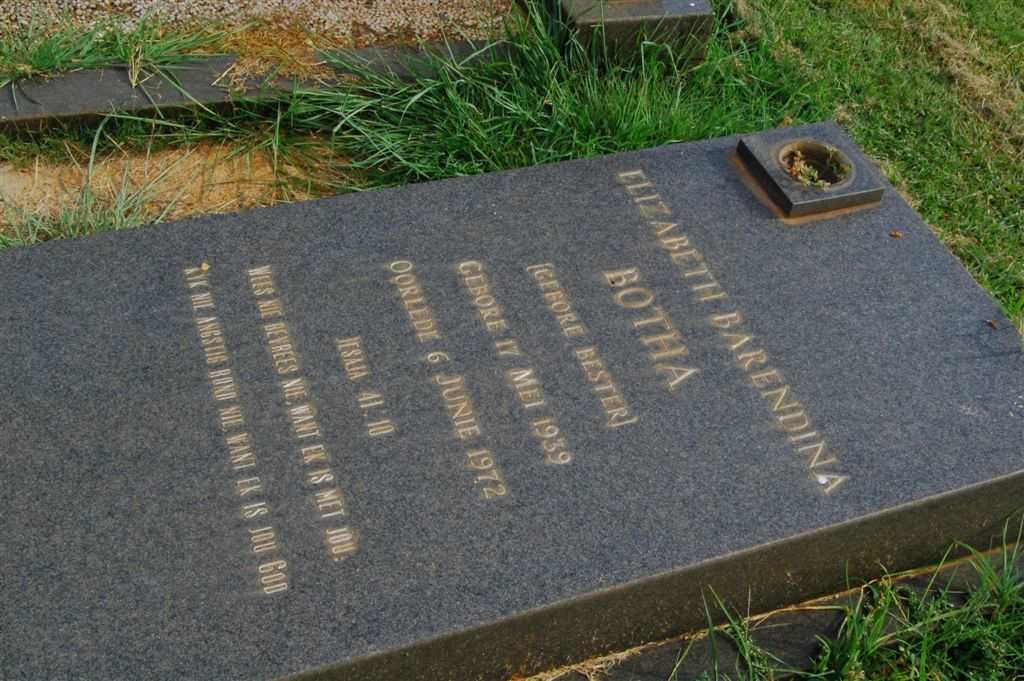 BOTHA Elizabeth Barendina nee BESTER 1939-1972