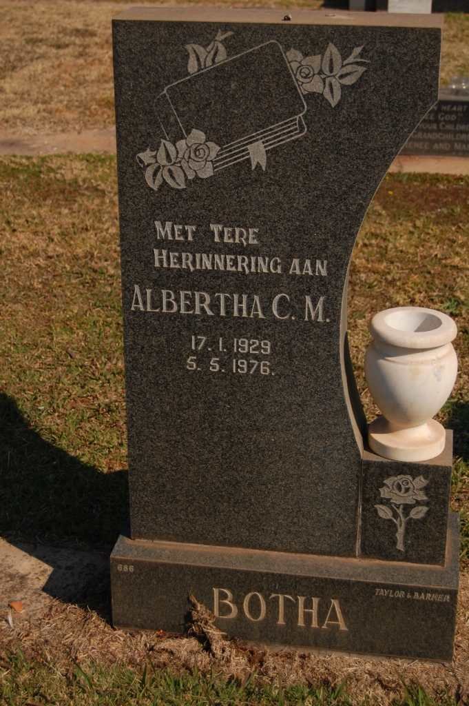 BOTHA Albertha C.M. 1929-1976