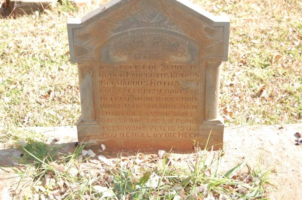 BOTHA Lambertus Petrus Berhardus 1929-1941