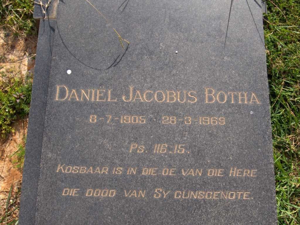 BOTHA Daniel Jacobus 1905-1969