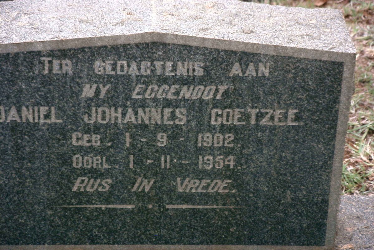 COETZEE Daniel Johannes 1902-1954