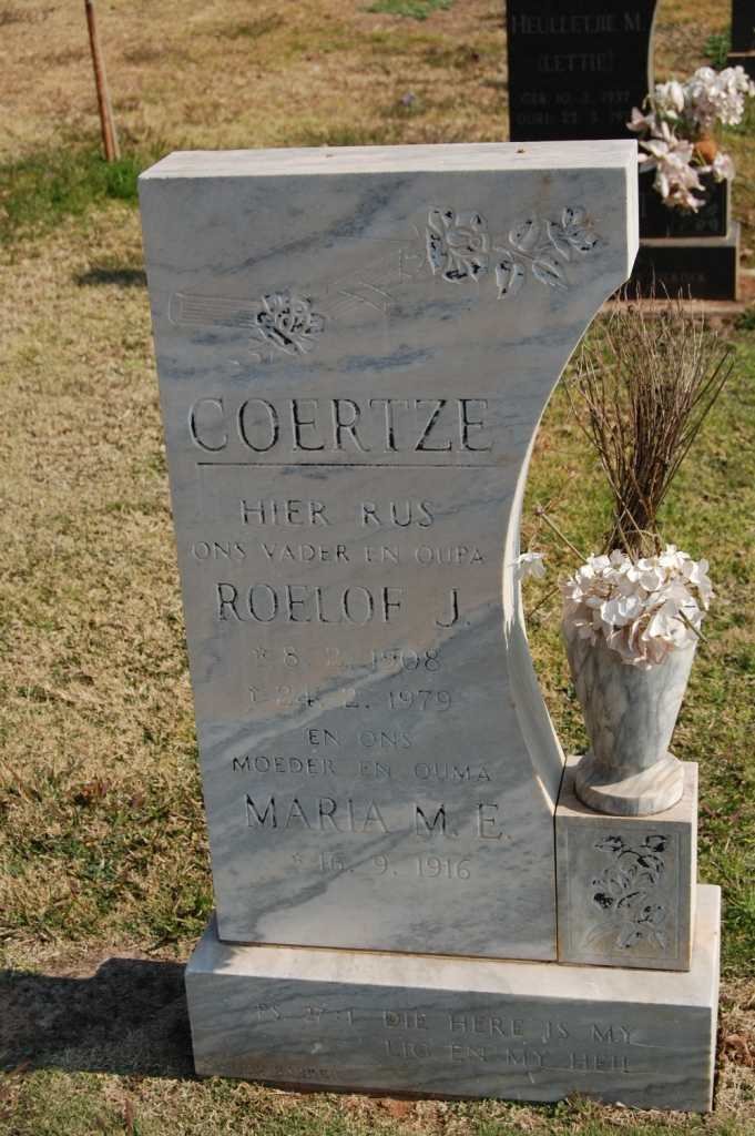 COERTZE Roelof J. 1908-1979 &amp; Maria M.E. 1916-